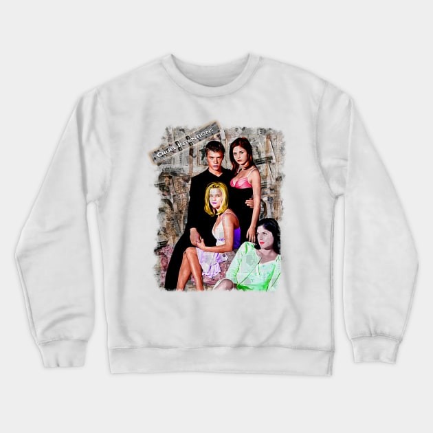 Cruel Intentions Collage Painting Crewneck Sweatshirt by Exploitation-Vocation